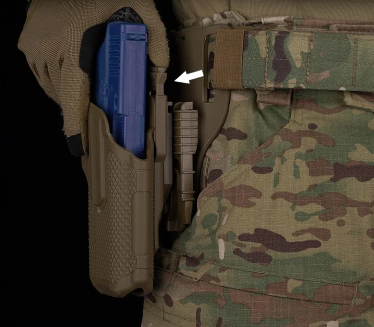 Funda táctica para pistola Glock17 19, fundas COmbat P99 para exteriores con adaptador de liberación rápida QLS para linterna X300 - imagen 4