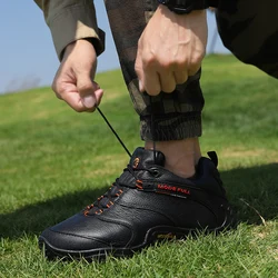 Zapatos de senderismo de piel de vaca para hombre, botas de caza de montaña, zapatos impermeables para caminar al aire libre, zapatos de trekking, zapatillas tobilleras de escalada para mujer