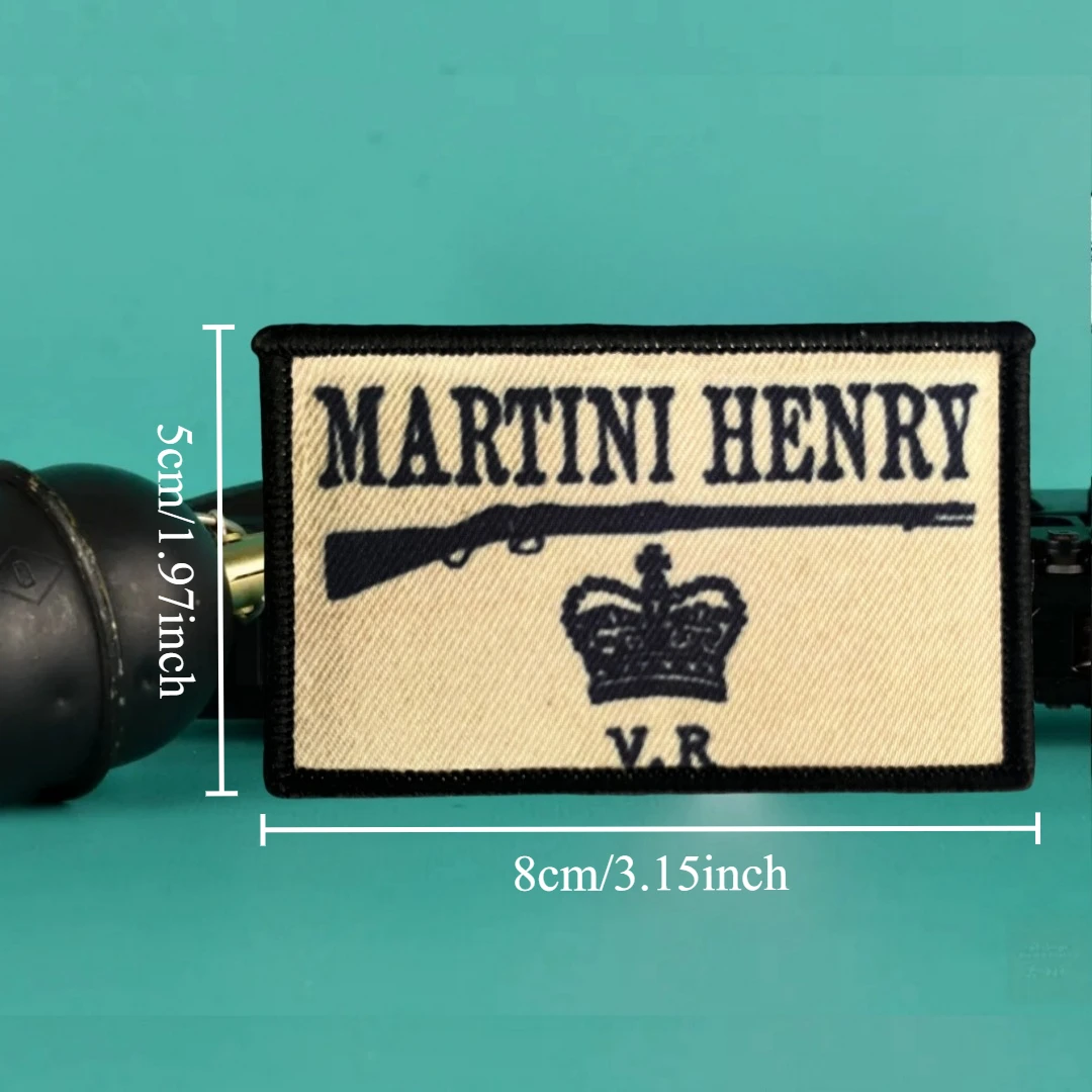 Parche táctico Martini Henry Morale, brazalete del ejército militar, parches de gancho y bucle impresos para ropa, pegatina para mochila - imagen 3