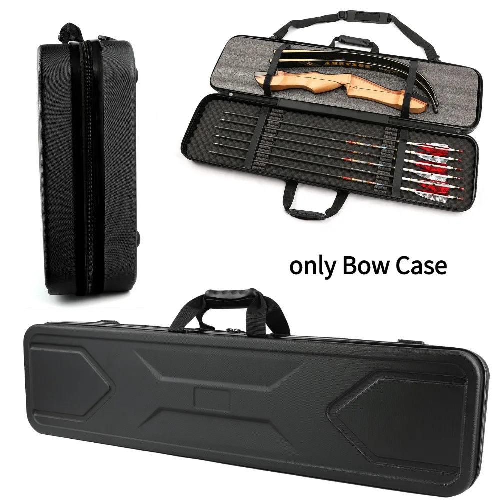 Caja de flecha de arco recurvo de algodón rasgado a mano, caja de equipo de pesca, bolsa de almacenamiento, esponja de seguridad a prueba de golpes, Maleta para deportes al aire libre, 95x23x12cm