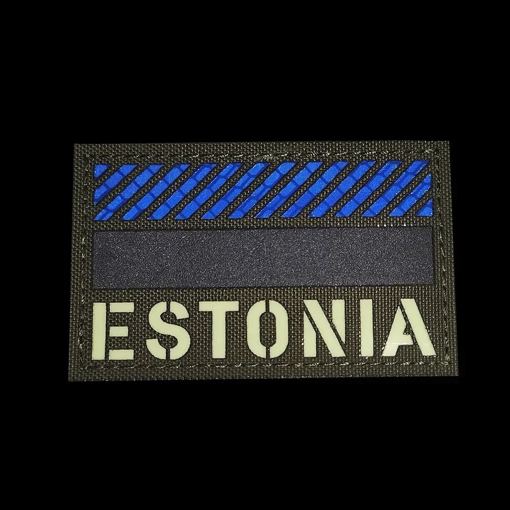 Parche IR reflectante bandera Estonia – Táctico gancho y bucle - imagen 3