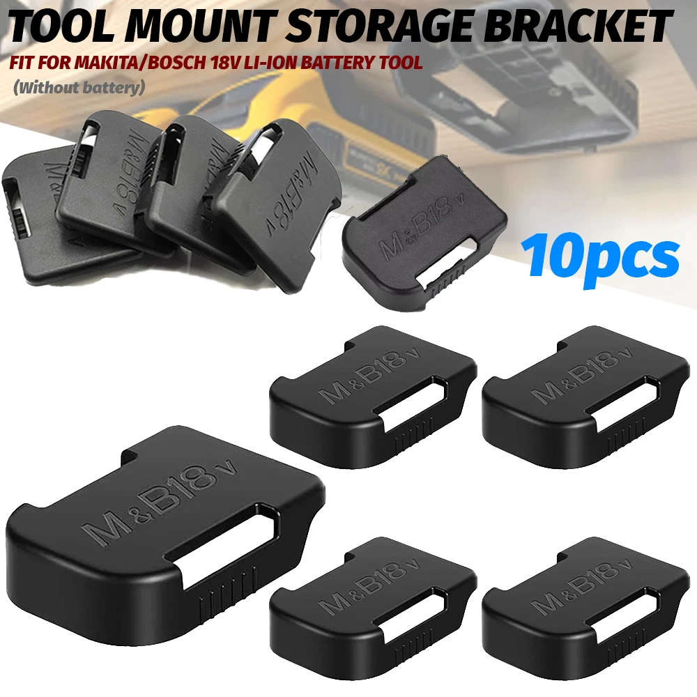 10 Uds. Soporte para estante de almacenamiento de batería para Makita para bosch 14,4 V 18V dispositivos de fijación batería de alimentación - imagen 3