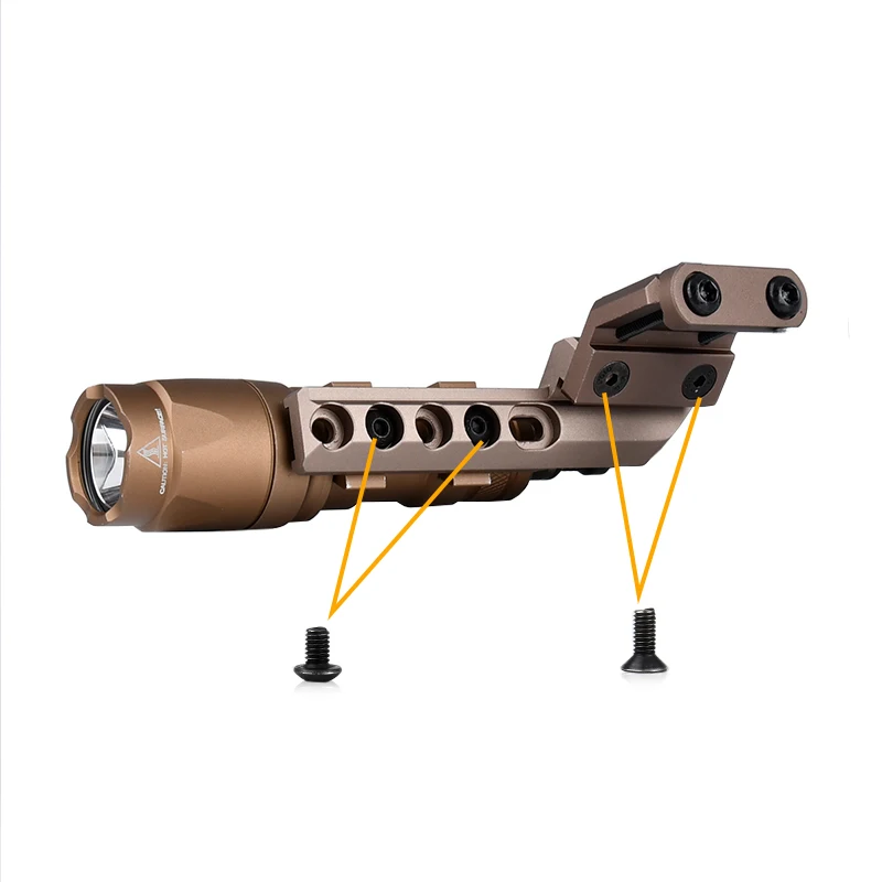 Interruptor de presión de botón de aluminio CNC, interruptor de presión de 45 °, Base de montaje Offset M300A M600C, linterna LED con ajuste de Metal de 20mm, riel Picatinny - imagen 2
