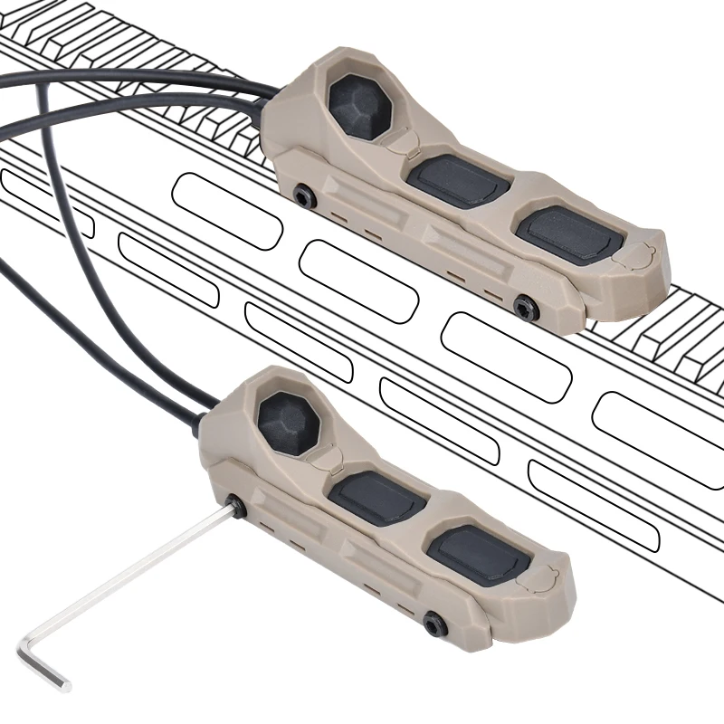 Airsoft Axon función Dual interruptor de presión botón remoto cola PEQ-15 DBAL-A2 M300 M600 linterna arma luz Compatible Mlok - imagen 2