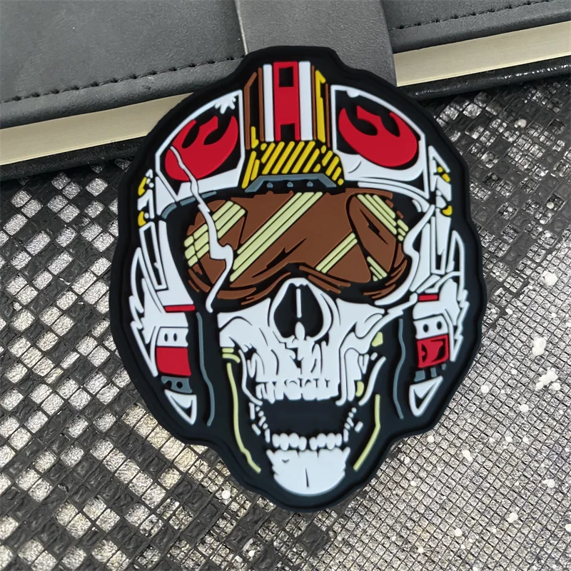 Parche de insignia de PVC 3D de moral de calavera táctica, brazalete Punk con personalidad, gancho y bucle, mochila militar, accesorios para sombrero - imagen 3