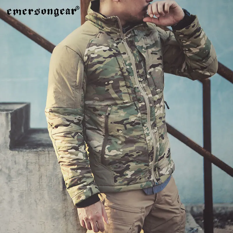 Emersongear-Chaqueta térmica con etiqueta azul para hombre, abrigo de concha suave, cortavientos táctico cálido, para senderismo y caza, MC