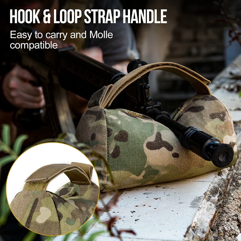 ONETIGRIS bolsa de tiro de francotirador, soporte de objetivo delantero y trasero, banco de arena, tachuelas sin relleno, soporte de Rifle de caza - imagen 5