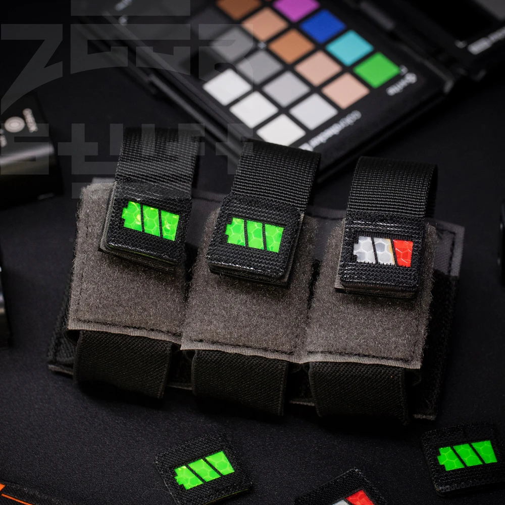 Brazalete táctico de nailon con parche reflectante de doble cara con batería para decoración de ropa y mochila de 1 pulgada - imagen 2