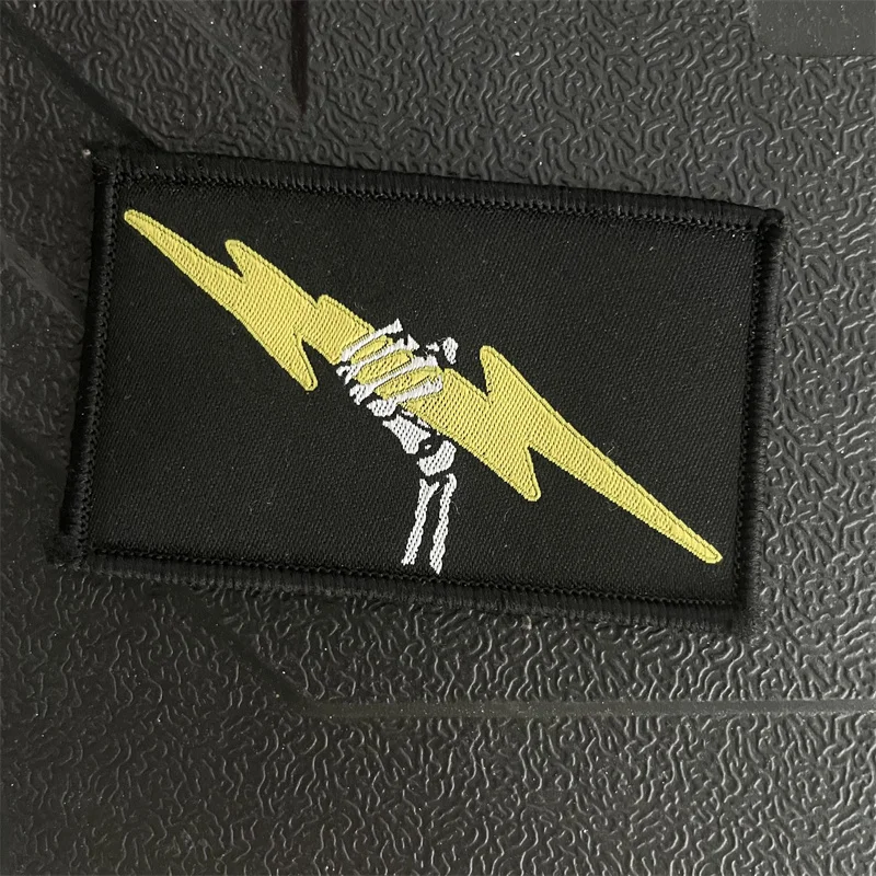 Projektmonark-insignia de moral de calavera relámpago, parche bordado, pegatina decorativa para mochila táctica, One7Six - imagen 2