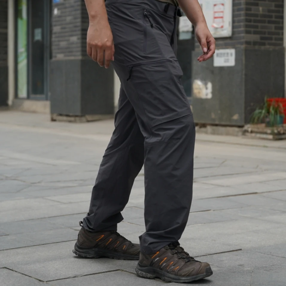 Pantalones tácticos de nailon para senderismo al aire libre, transpirables, resistentes al agua, elásticos en cuatro direcciones, patrón de cáscara naranja, pantalones largos tácticos - imagen 3