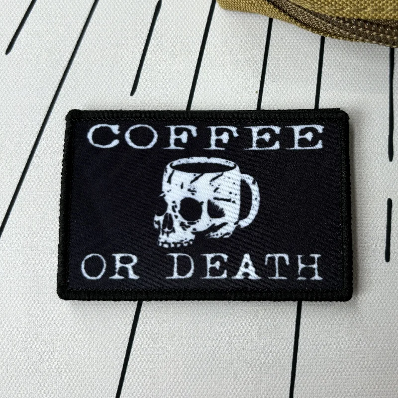 Parches tácticos con estampado de Calavera, Parche de velcro, insignia militar de la bandera de Estados Unidos, brazalete, pegatinas para mochila, café o moral de la muerte - imagen 2