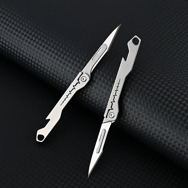 Cuchillo EDC plegable quirúrgico de titanio para acampar al aire libre - imagen 5