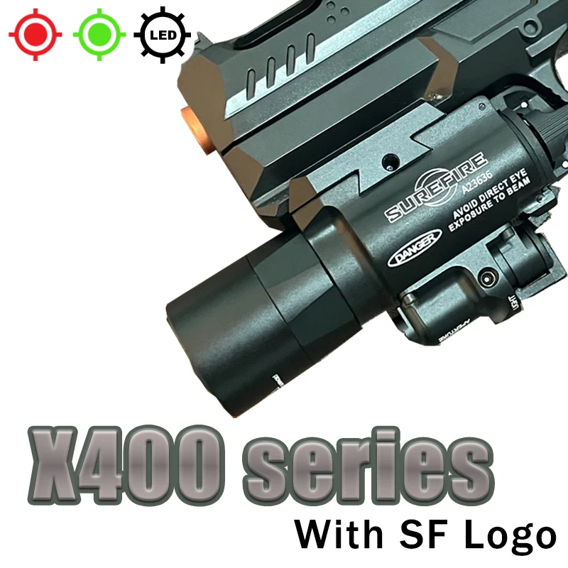 Surefir X400 táctico Airsoft colgante arma Scout luz 600 lúmenes LED pistola linterna con indicador verde rojo X300 X400U