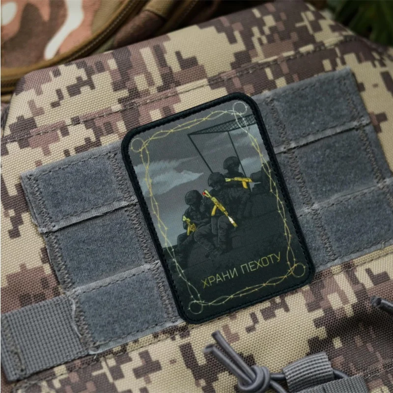 Parche con estampado de insignia de moral táctica para ropa, parches militares con gancho y bucle, pegatina para mochila, apliques para brazalete - imagen 2
