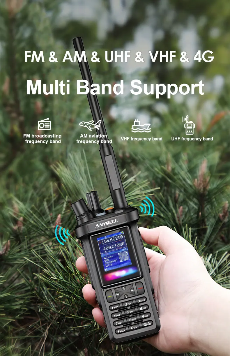 Anysecu HD-890 Radio bidireccional 4G LTE Poc red VHF UHF AM receptor de banda aérea modo cruzado GPS intercomunicador público HAM SenHaix SHX8900 - imagen 4