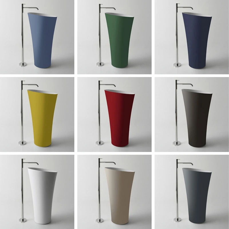 Color personalizado amarillo verde azul balcón hotel exterior columna de pie lavabo lavabo lavabo piscina - imagen 3