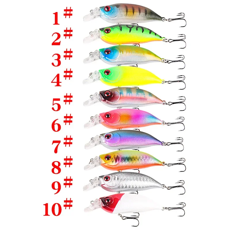 Kit de aparejos de señuelo de pesca, cebo duro Artificial giratorio flotante, pececillo de pesca Crankbait Wobblers Spinner, anzuelos que se hunden - imagen 3