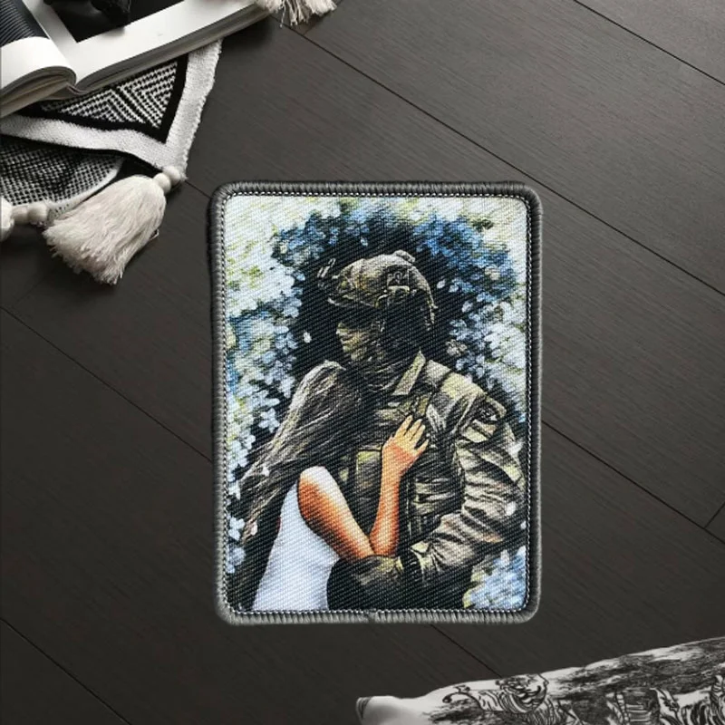 Parche de soldado con niña, insignia de moral táctica militar, gancho y bucle estampado, mochila del ejército, ropa, pegatina decorativa, brazalete - imagen 4