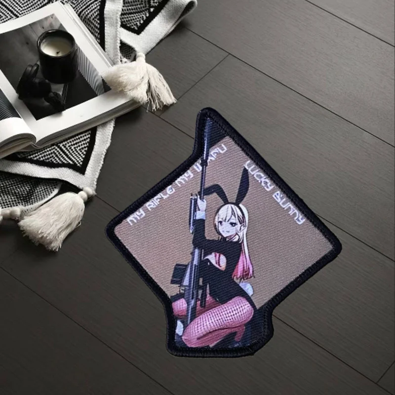 Parche "anime chica secundaria", insignia de moral táctica, gancho y bucle estampado, mochila militar, ropa, pegatina decorativa, brazalete - imagen 3