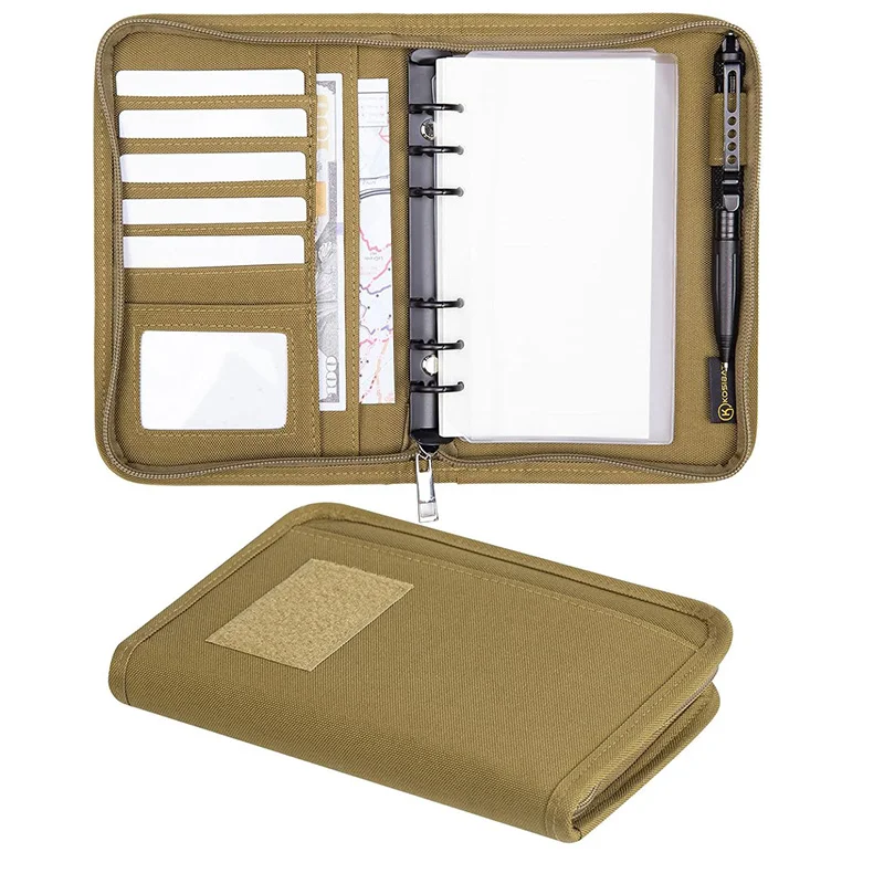 Cuaderno táctico de camuflaje Multicam A4 A5 A6 con carpeta de anillas con cremallera, Bloc de notas resistente a la intemperie de papel de hojas sueltas