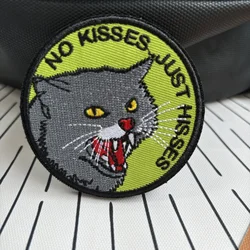 Parche militar divertido gato con velcro para uniforme táctico
