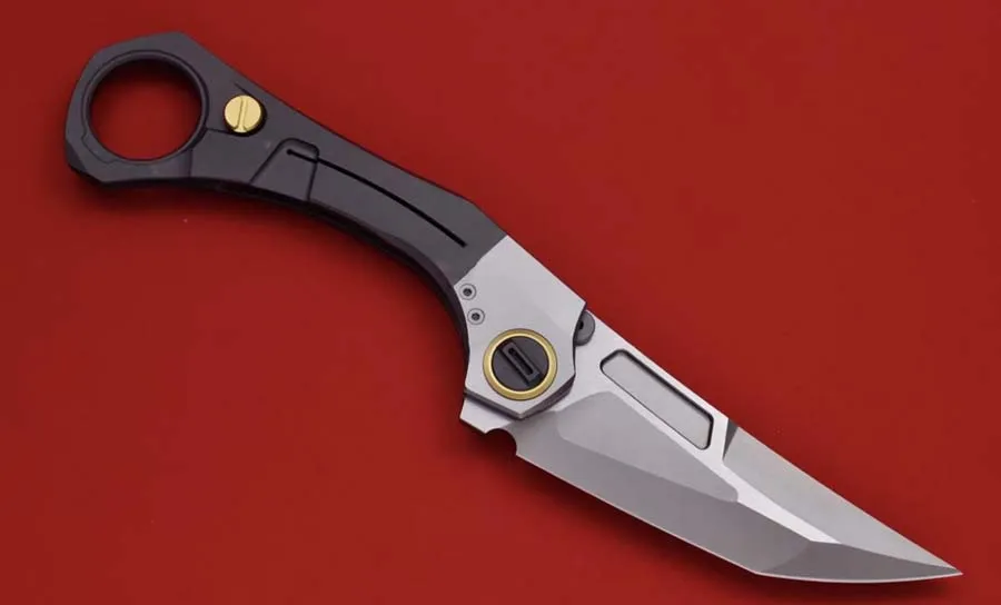 Cuchillo plegable EDC M390 con mango en aleación de titanio - imagen 2