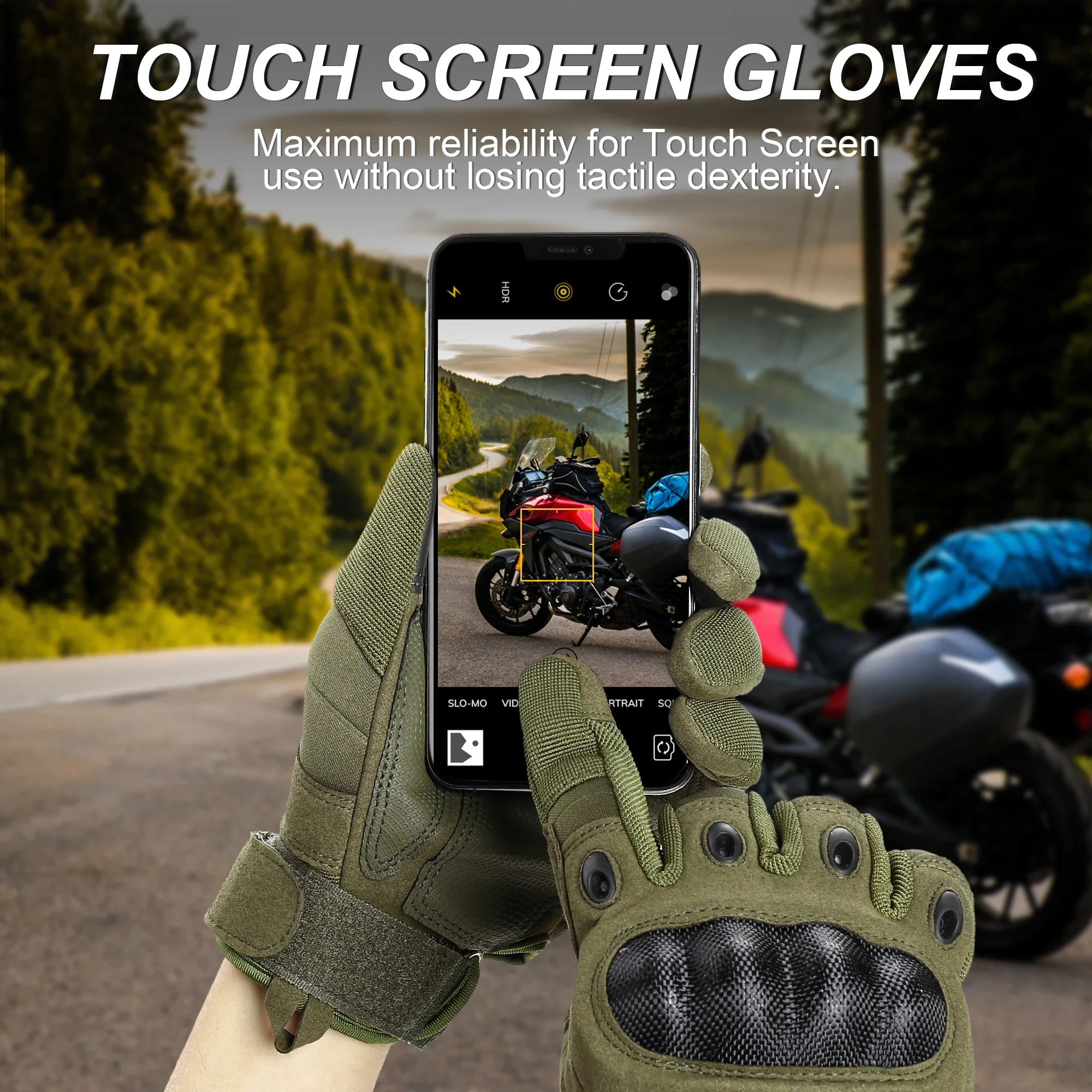 Guantes tácticos de ciclismo, guante de pantalla táctil, deportes, escalada, bicicleta y senderismo, Camuflaje, Airsoft, militar, guantes con dedos completos - imagen 3