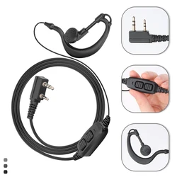 Baofeng Walkie Talkie auricular Dual PTT auricular K enchufe suave duradero gancho compatible con Baofeng UV-5RH UV-82 Ham Radio