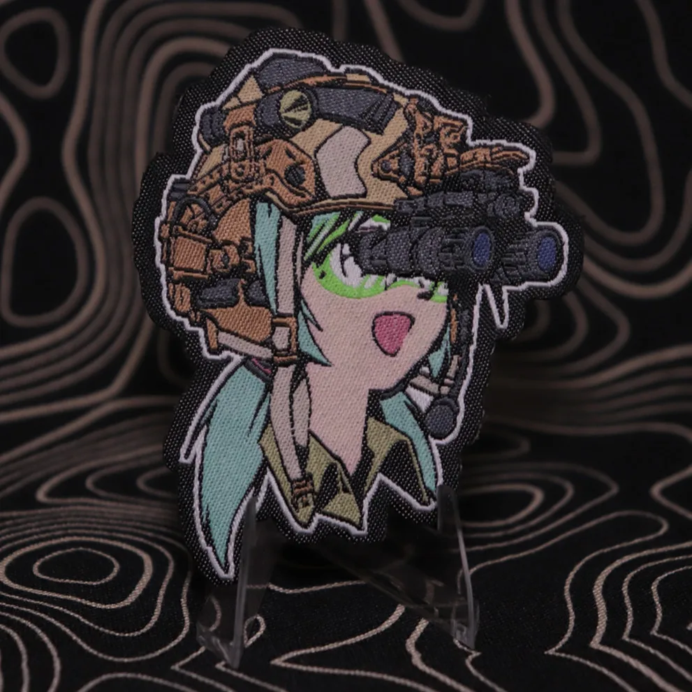 Parche bordado de dibujos animados de chica mágica, brazalete táctico bidimensional para decoración de mochila de casco - imagen 3