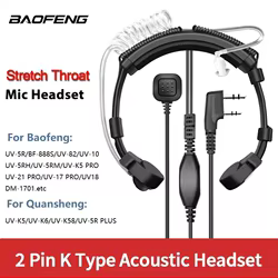 ABBREE auriculares acústicos ajustables extensibles con micrófono PTT para Baofeng UV-5R BF-888S UV-21 PRO Quansheng UV K5 K6