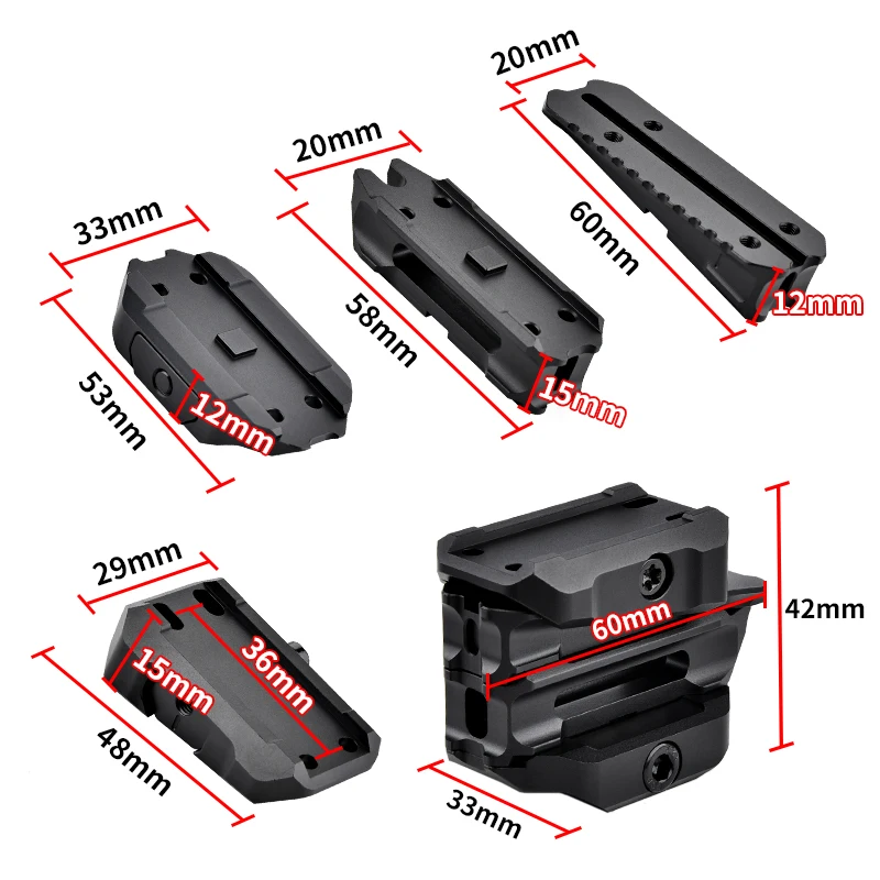 Soporte óptico Variable para Aimpoint Micro estándar táctico T1 T2 Romeo SIG Red Dot accesorios Airsoft - imagen 3