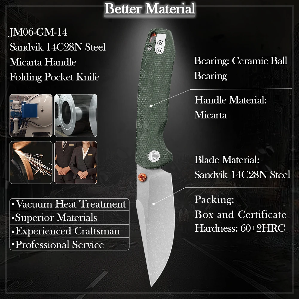 TRIVISA cuchillo plegable táctico de bolsillo con clip cobre Micarta - imagen 3
