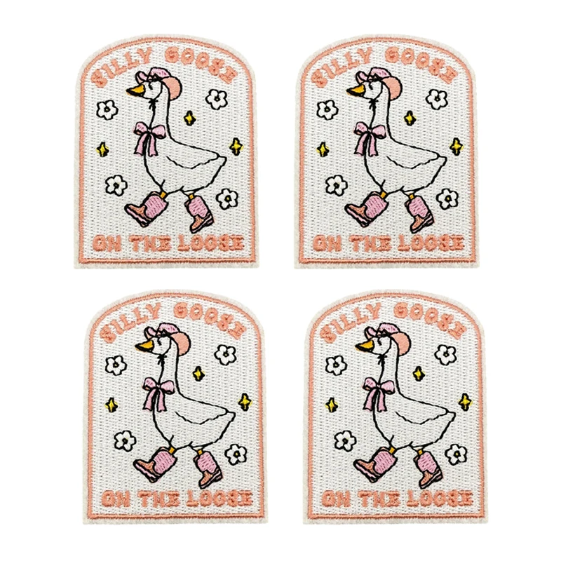 10 Uds. Parche bordado de ganso de estilo humorístico parche de ganso de dibujos animados parches de hierro para ropa parches termoadhesivos sombreros coser DIY - imagen 3