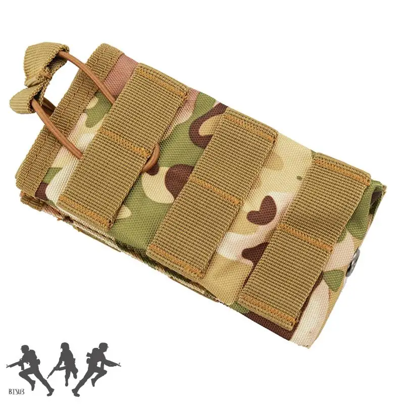Bolsa táctica Triple para revistas, chaleco de campo, bolsa de accesorios Molle individual doble, bolsa de almacenamiento AK /M4, bolsa para interfono EMR - imagen 4