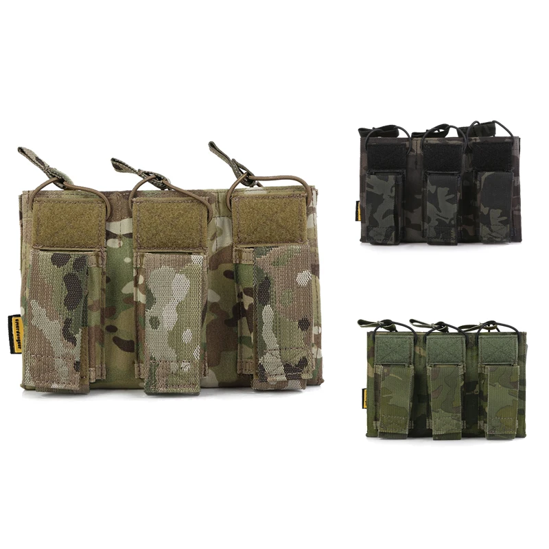 Emersongear-bolsa para revistas con tapa abierta Triple, bolsa Modular Mag MOLLE Airsoft, caza, senderismo, combate, nailon EM6363