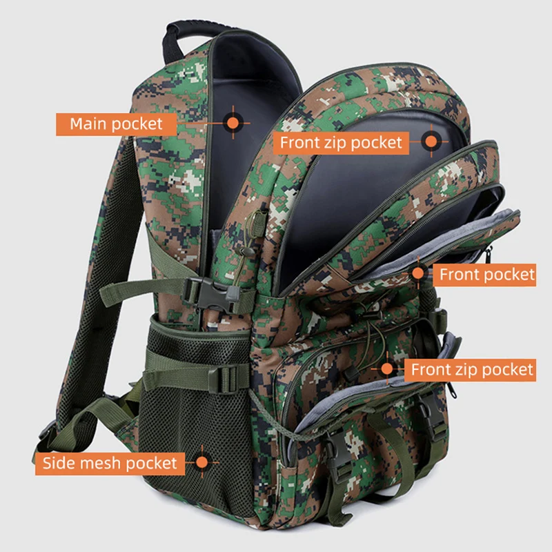 Mochila táctica USB para escalada, gran capacidad, senderismo, pesca, Camping, mochila multifuncional para deportes de viaje al aire libre - imagen 3