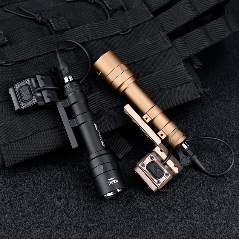Táctico Surefir M600 M300 Airsoft SF Scout luz caza arma Rifle montaje compensado linterna ModButton interruptor de presión antorcha - imagen 2