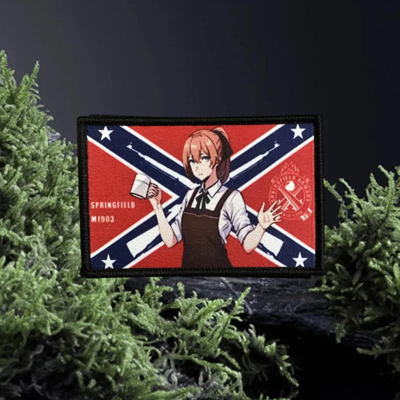 Parche de primera línea para niña, insignia de moral táctica de Alianza de campo de primavera, mochila con gancho y bucle estampado, brazalete adhesivo decorativo para ropa - imagen 2