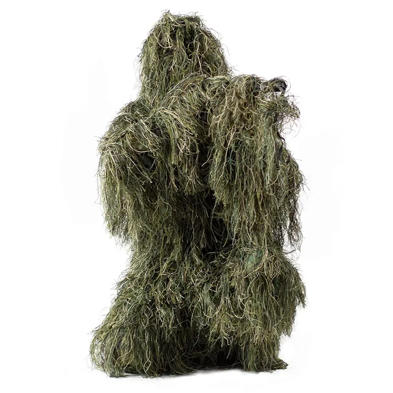 Traje Ghillie de hierba marchita 3D, traje de caza de camuflaje para observación de aves y conjunto de ropa de caza ligera sigilosa al aire libre, 5 uds. - imagen 5