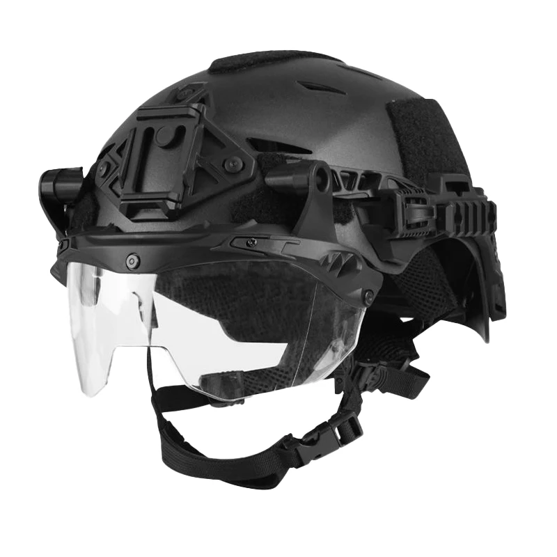 Casco Táctico Wendy 3.0 con Gafas, Carcasa de ABS, Lente de PC Ajustable Antivaho, Casco Protector de Combate para Airsoft y Paintball - imagen 2