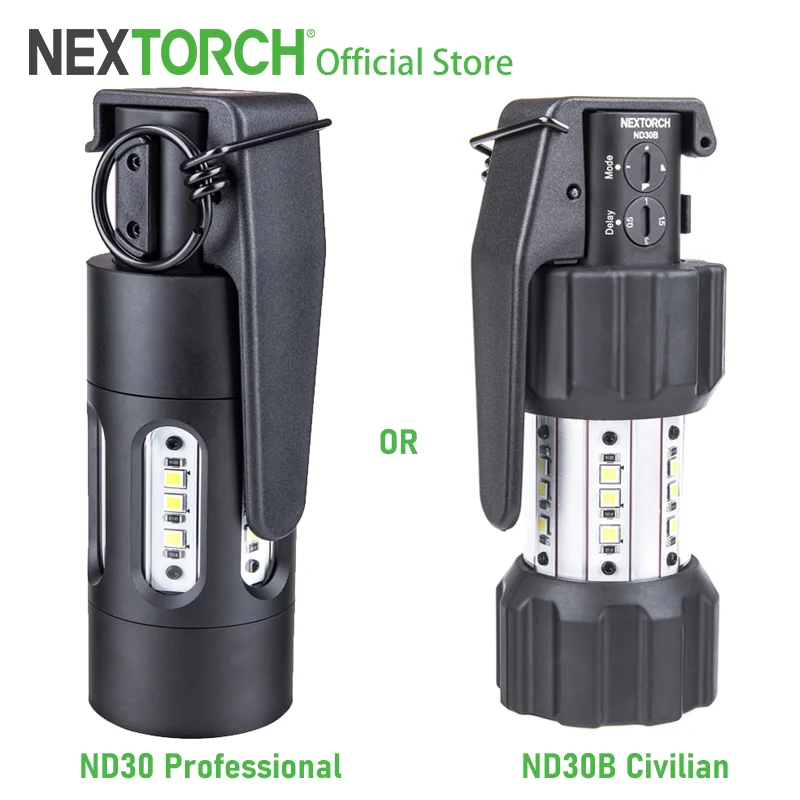 NEXTORCH ND30 ND30B Dispositivo de distracción táctica de 11000 lúmenes 130dB LED potente linterna táctica, extracción rápida portátil, 1225 cd - imagen 2