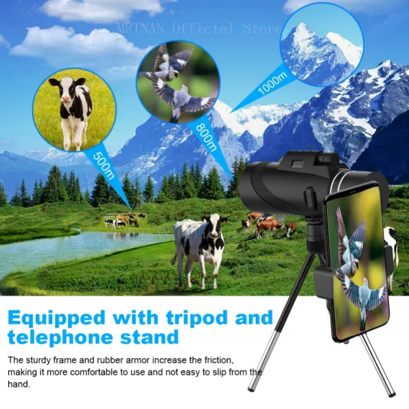 Telescopio portátil con Zoom HD de 5000M, plegable de larga distancia, Mini telescopio potente para caza, deportes, Camping al aire libre, Viajes - imagen 4