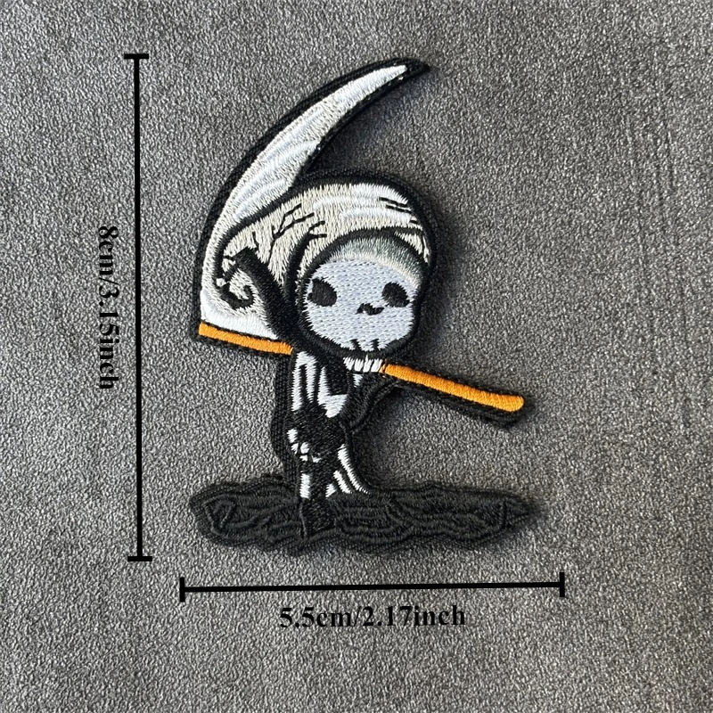 Parche bordado táctico "Little Grim Reaper" para ropa, gancho, bucle, insignia de moral militar, parches, pegatina para mochila, brazalete - imagen 5