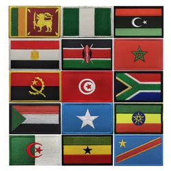 Egypt Kenya Congo Nigeria Angola Flag Armband Flag Hook and Loop Embroidery Clothing Patches Tactical Patch Patch for Clothes