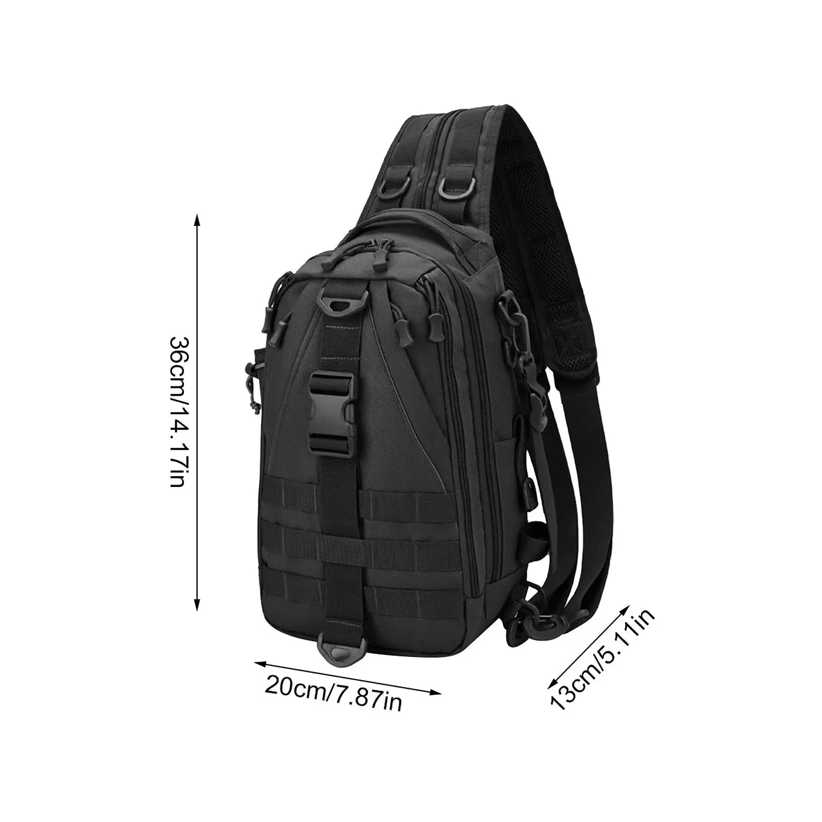 Riñonera para hombre, mochila táctica, bolso de pecho al aire libre, bolso de hombro, senderismo, escalada, bolsos de hombro, mochila de caza individual/doble S - imagen 4