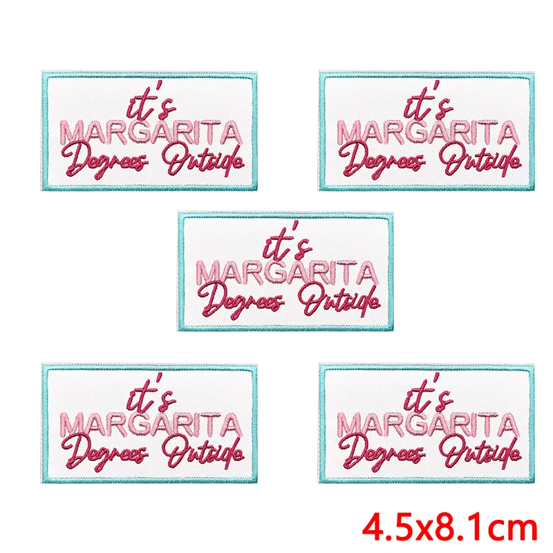 10 unids/lote, parches bordados con letras en inglés de dibujos animados rosas, chaquetas DIY, mochila, insignias para coser, parches para planchar para pegatinas de ropa - imagen 3