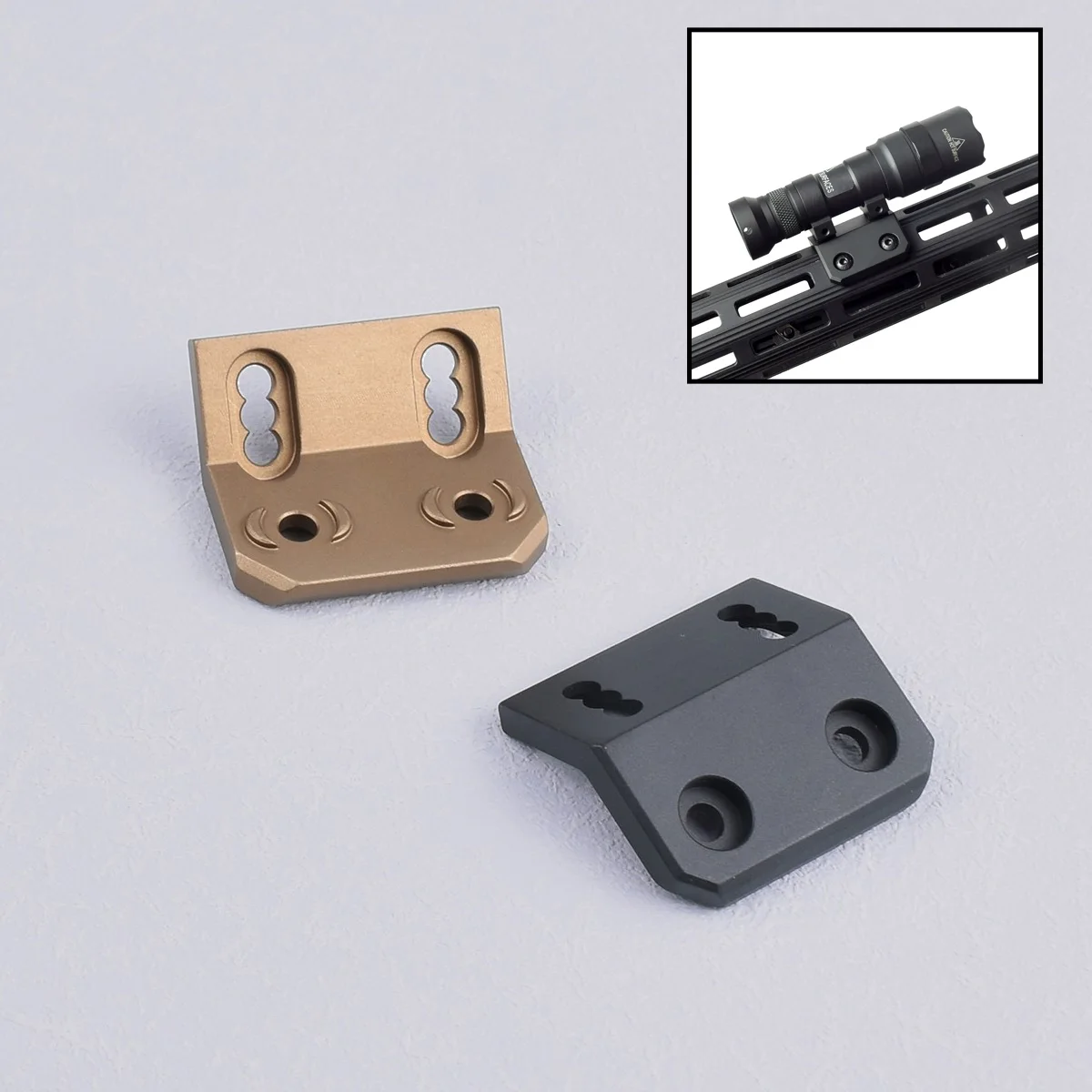 Base de montaje para linterna táctica, luz de explorador, carril lateral para Surefir M300 M600 M600C, compatible con sistema SMR, Mlok Keymod, 20mm, Picatinny - imagen 3