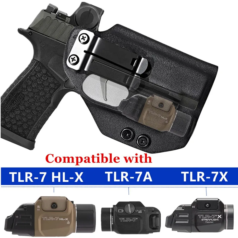 Kydex IWB TLR7 Funda de luz para Glock 17 19 45 Compatible con Streamlight TLR 7 7x hlx hl-x Linterna táctica de transporte interior - imagen 2