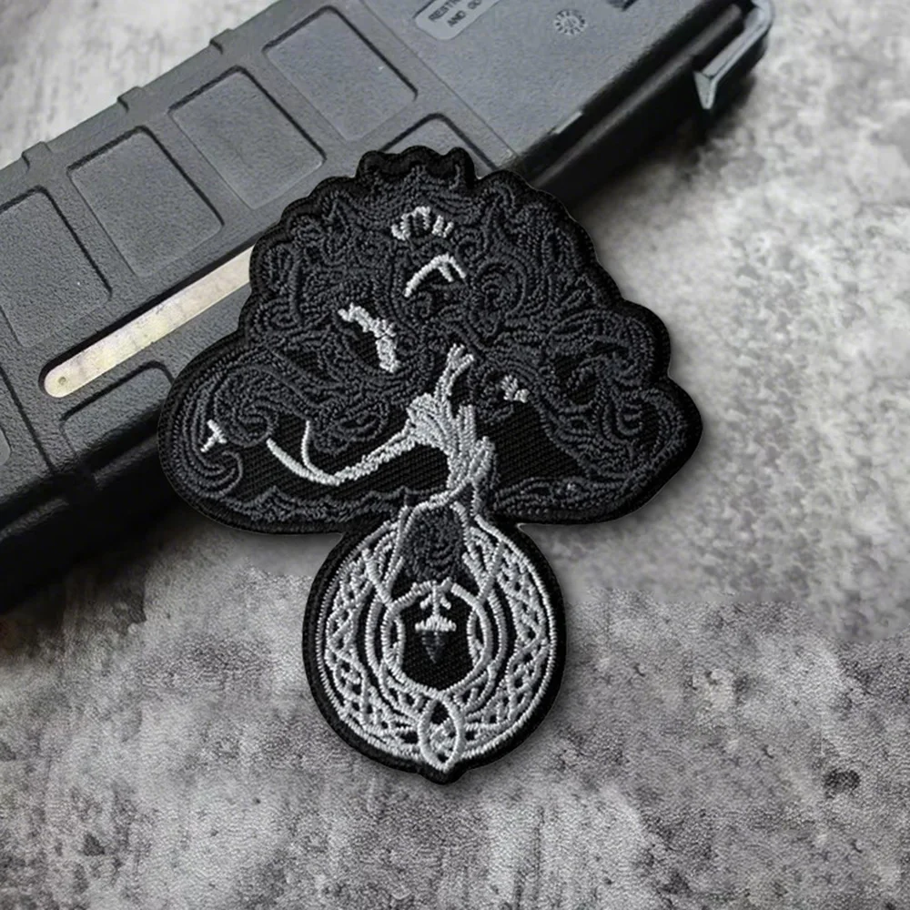 Parches tácticos de árbol de la vida para ropa, parche bordado con gancho y bucle Vintage, insignia militar, brazalete, pegatinas decorativas para mochila - imagen 5