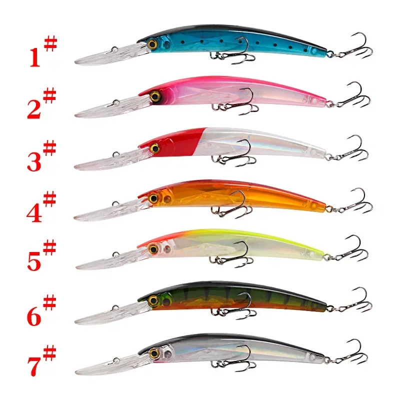 Big Minnow-Señuelos de Pesca de 17cm y 23g, cebo duro Artificial para buceo profundo, pesca Al curricán en barco, lubina, Lucio, accesorios de señuelo - imagen 2